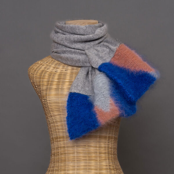 Kaschmir Schal | col. mid grey melange | Design 1