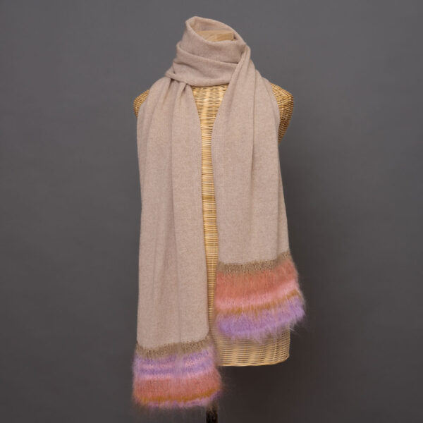 Kaschmir Schal | col. natur melange | Design 3